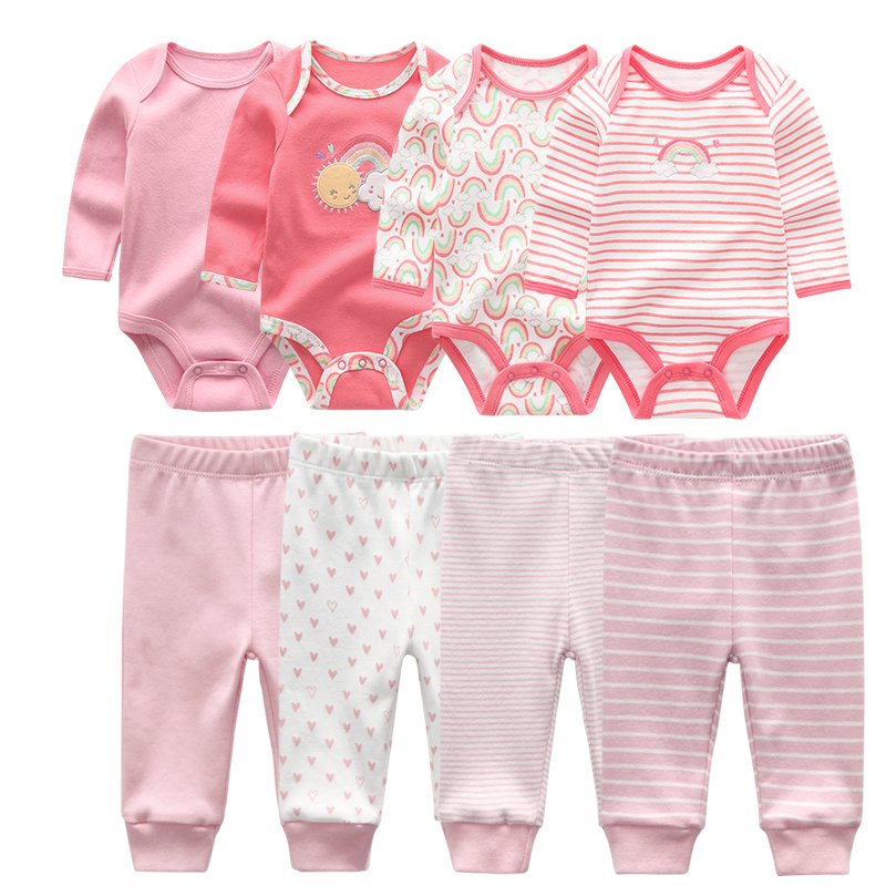 Baby Bodysuit & Trousers Set (8 Pieces)