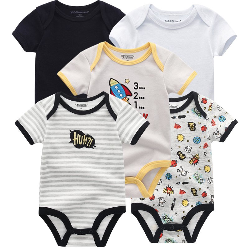 Baby Girls Short Sleeve Bodysuits (5-Pack)