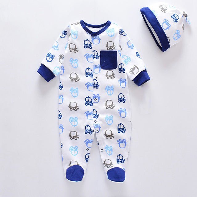 Cotton Baby Romper & Cap Set