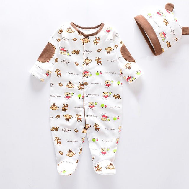 Cotton Baby Romper & Cap Set