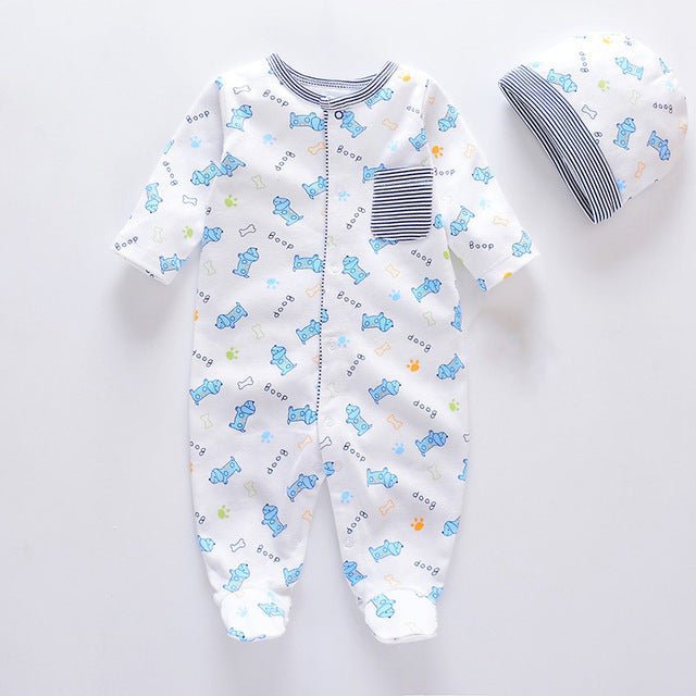 Cotton Baby Romper & Cap Set