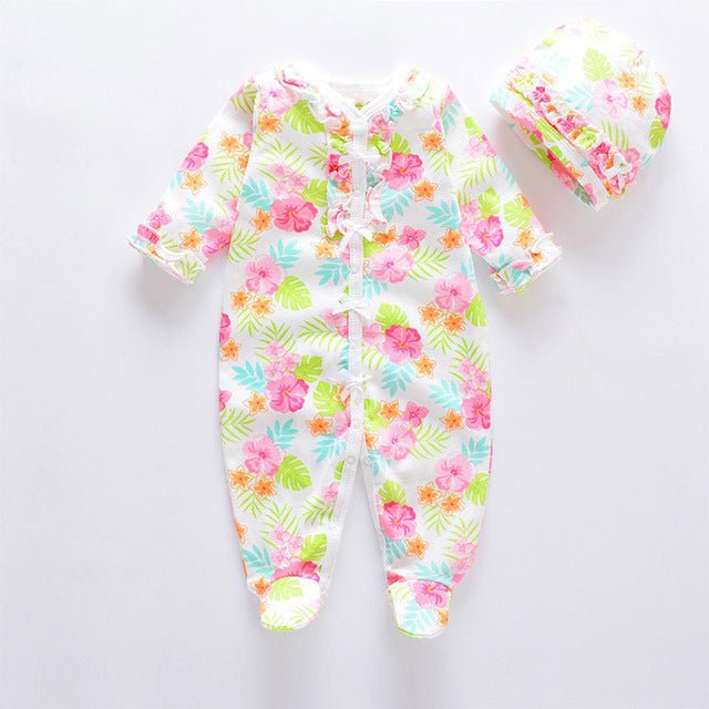 Cotton Baby Romper & Cap Set