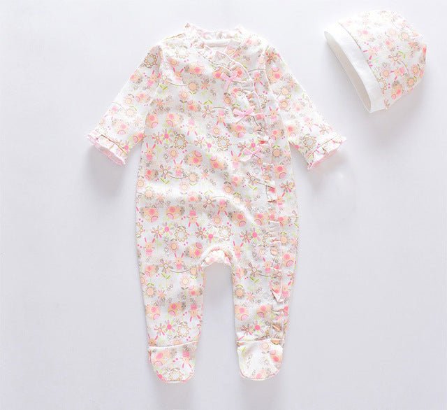 Cotton Baby Romper & Cap Set