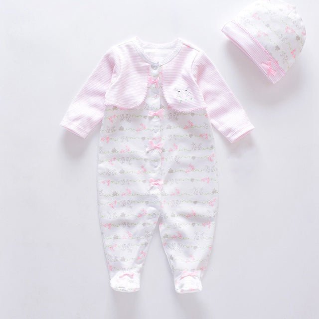 Cotton Baby Romper & Cap Set