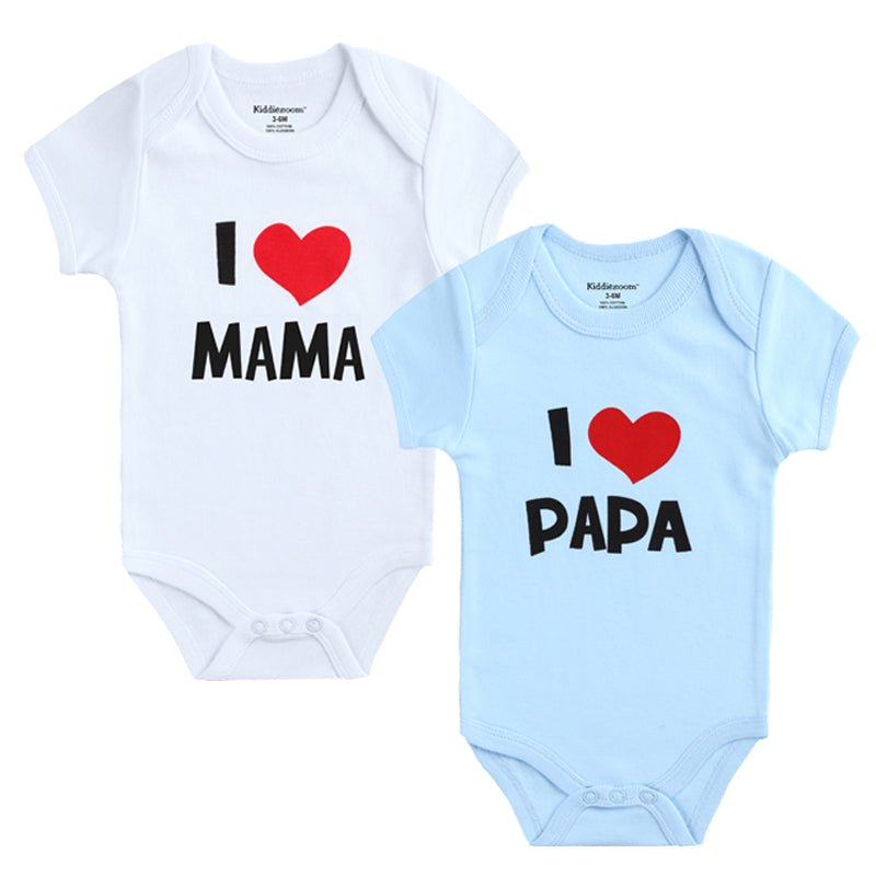 Papa & Mama Cotton Bodysuit Set (2-Pack)
