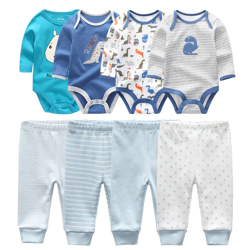 Baby Bodysuit & Trousers Set (8 Pieces)