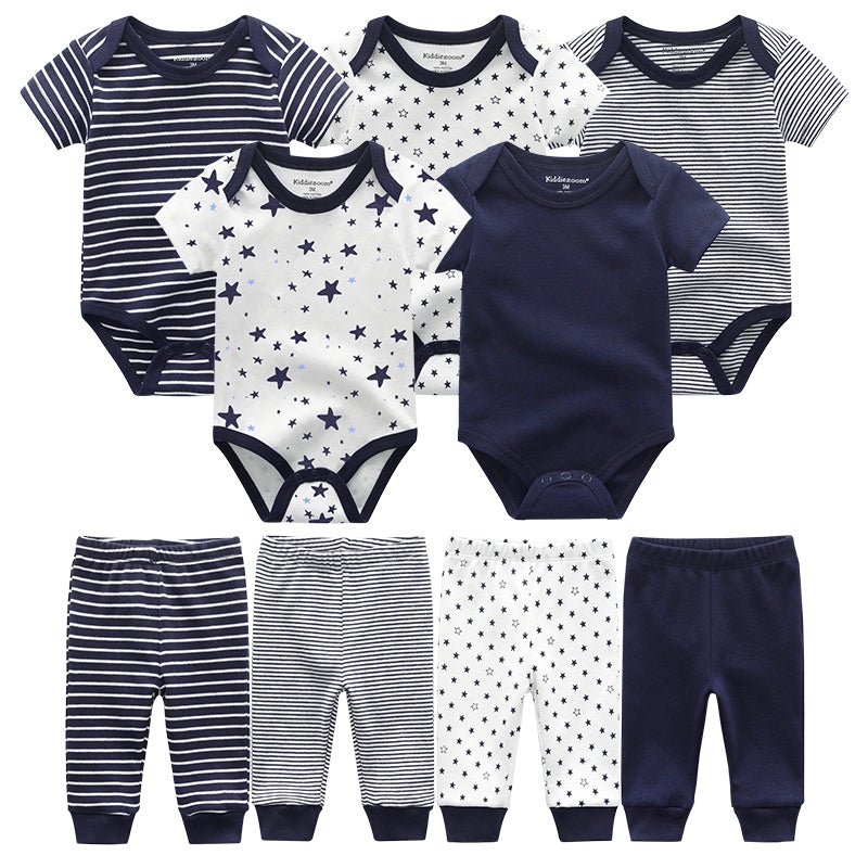 Baby Bodysuit & Trousers Set (9 Pieces)