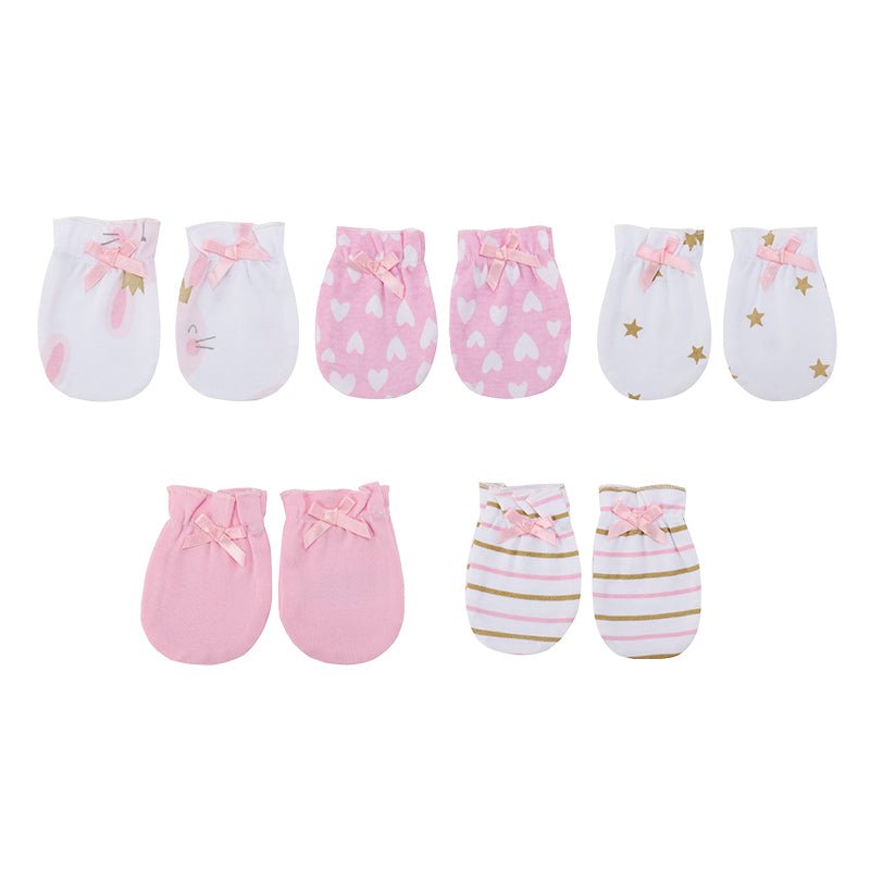 Cotton Newborn Baby Gloves (5-Pack)