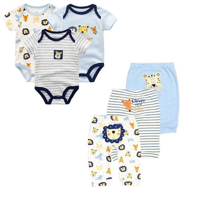 Baby Bodysuit & Trousers Set (6 Pieces)