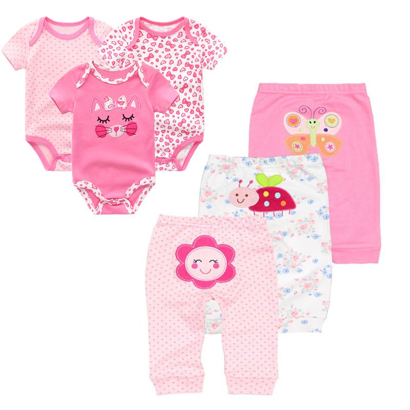 Baby Bodysuit & Trousers Set (6 Pieces)