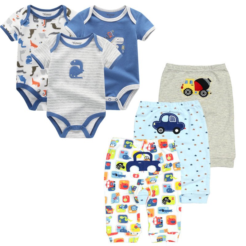 Baby Bodysuit & Trousers Set (6 Pieces)