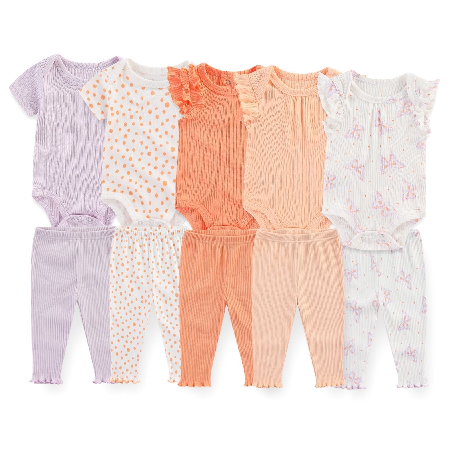 Baby Bodysuit & Trousers Set (10 Pieces)