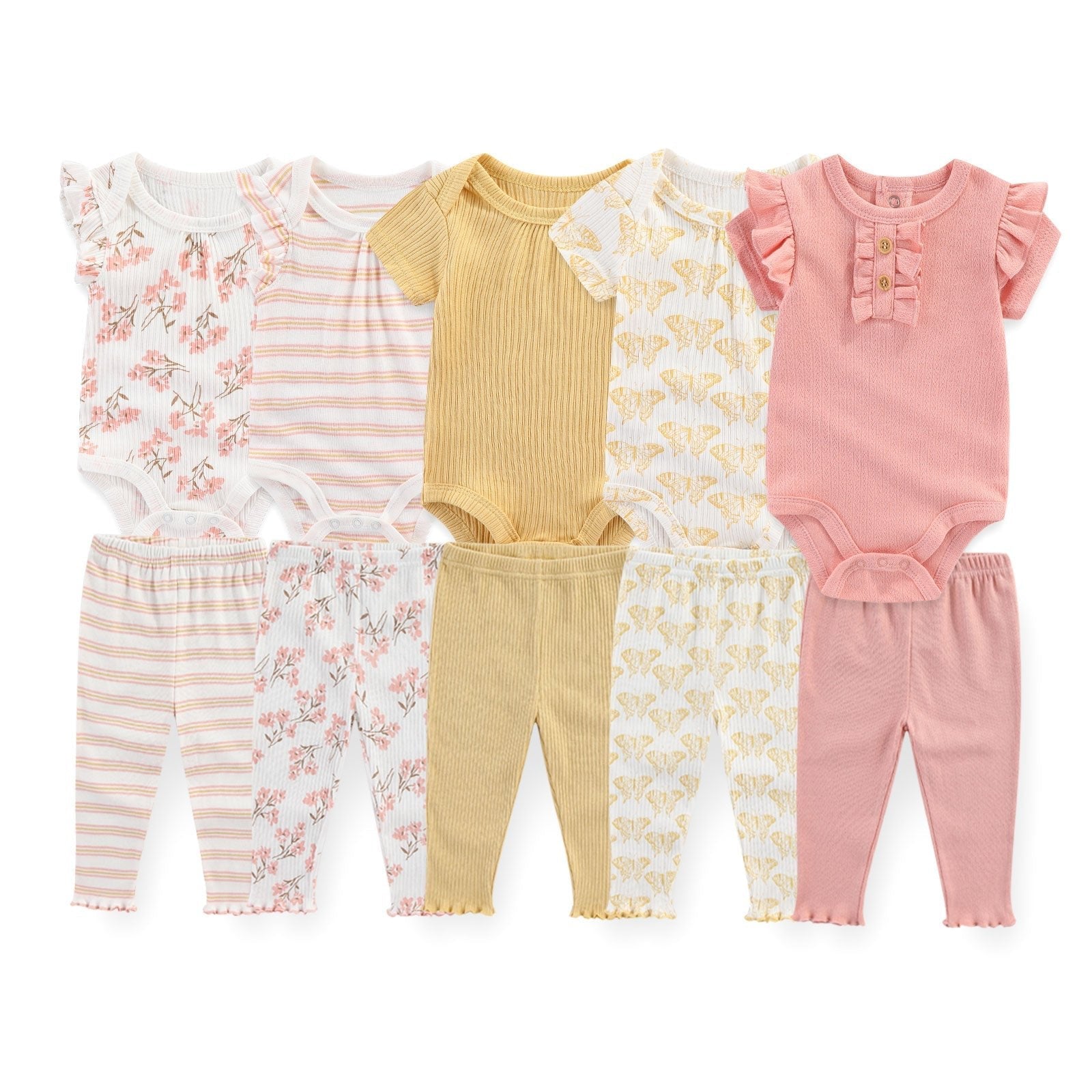 Baby Bodysuit & Trousers Set (10 Pieces)