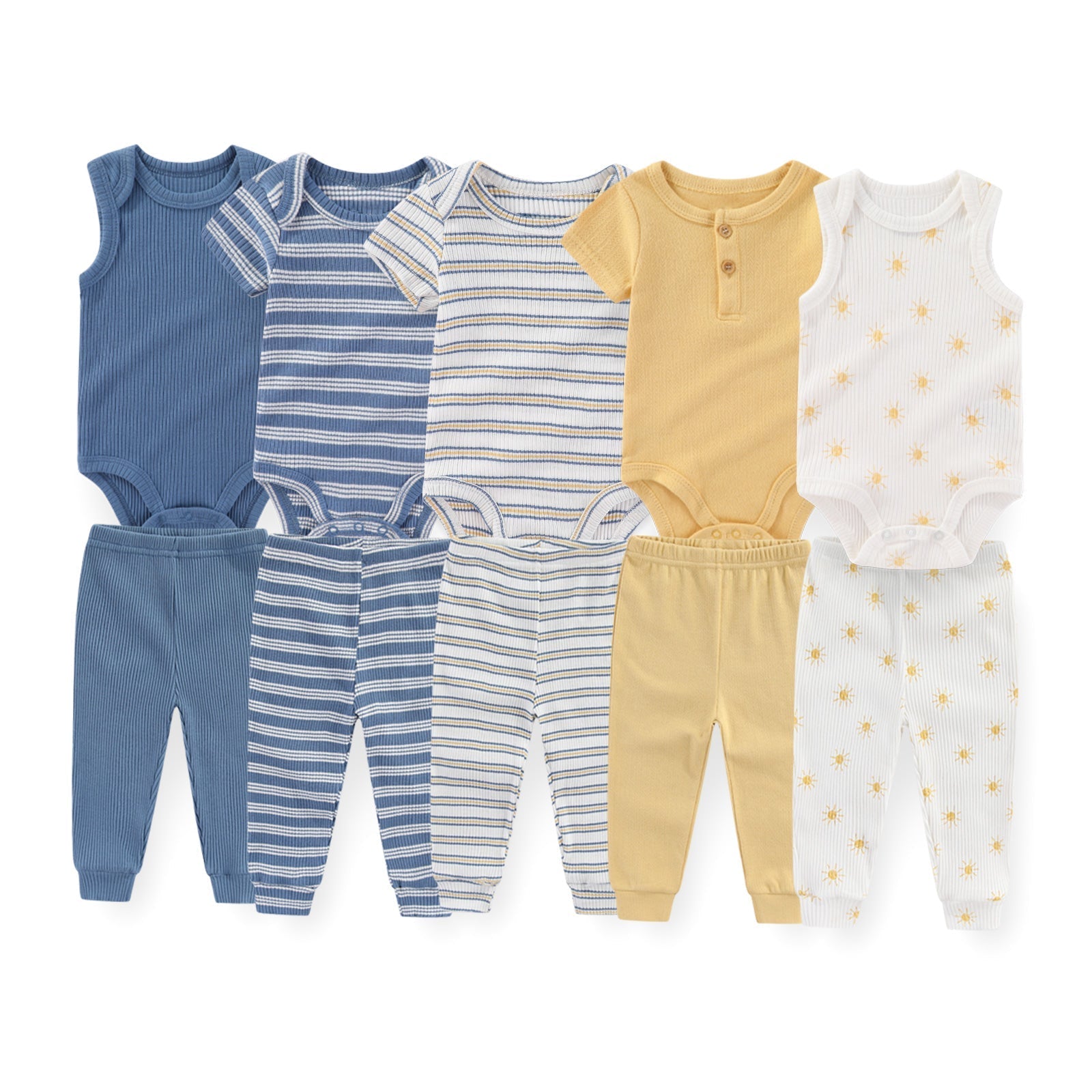 Baby Bodysuit & Trousers Set (10 Pieces)