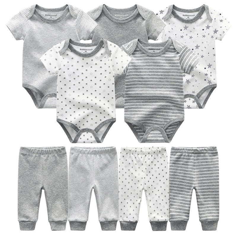 Baby Bodysuit & Trousers Set (9 Pieces)