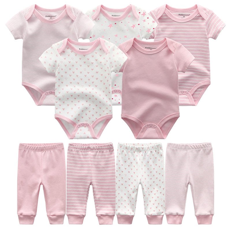 Baby Bodysuit & Trousers Set (9 Pieces)