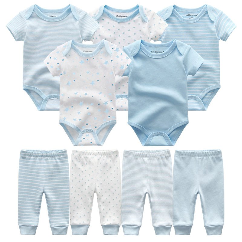 Baby Bodysuit & Trousers Set (9 Pieces)
