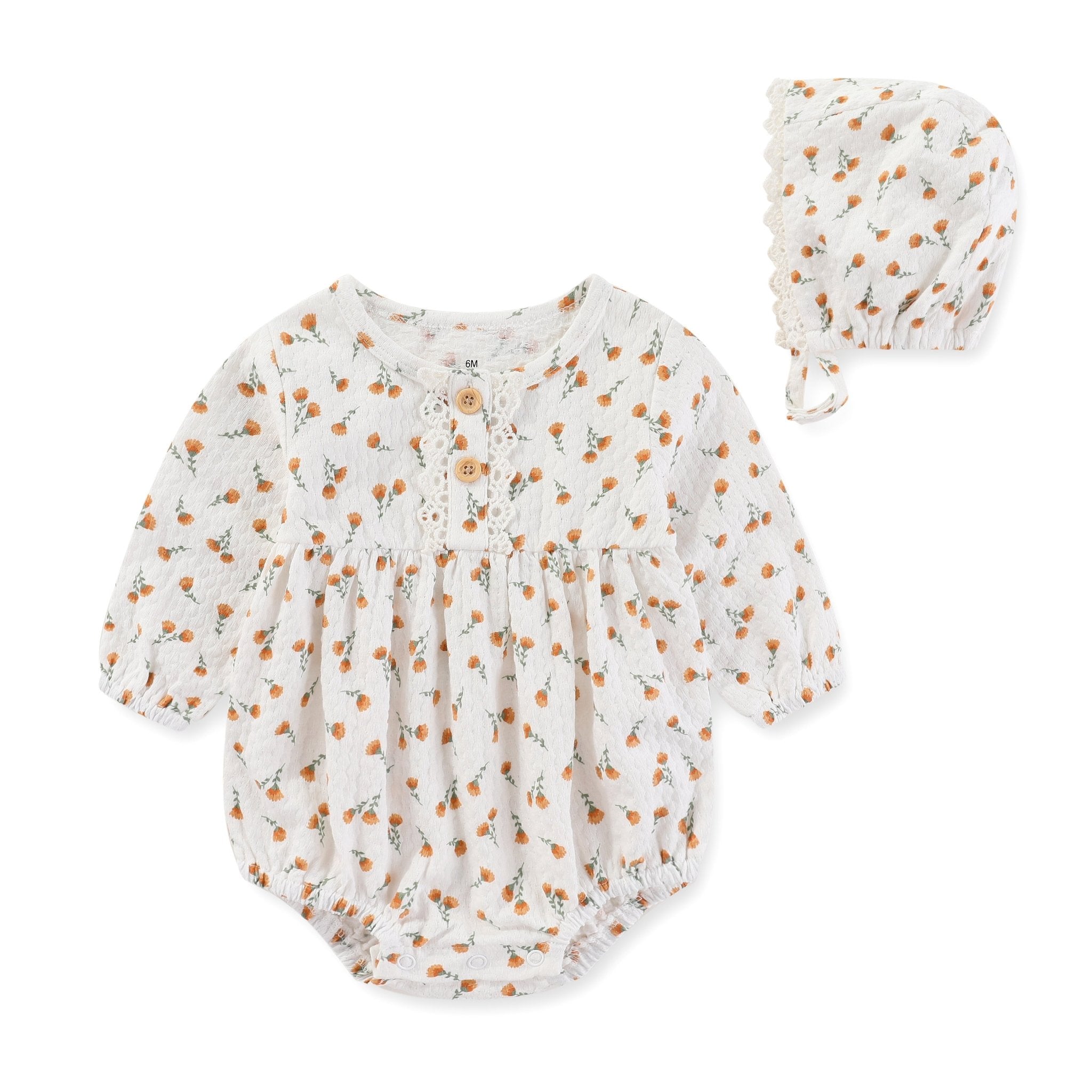Long Sleeve Baby Bodysuit & Hat Set (2-Piece)