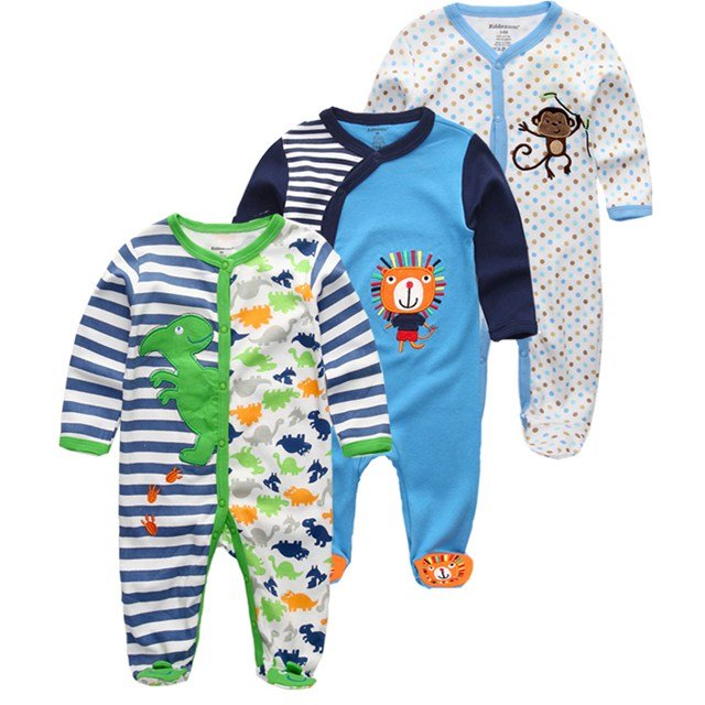 Long Sleeve Baby Romper Set (4-Piece)