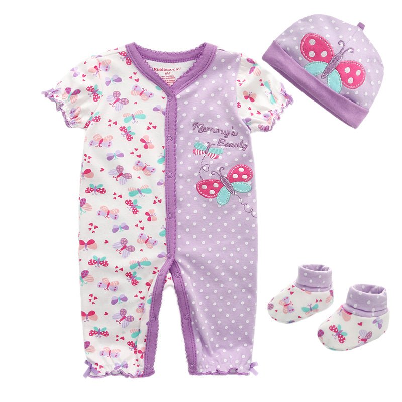 Baby Bodysuit, Socks & Cap Set (3 Pieces)