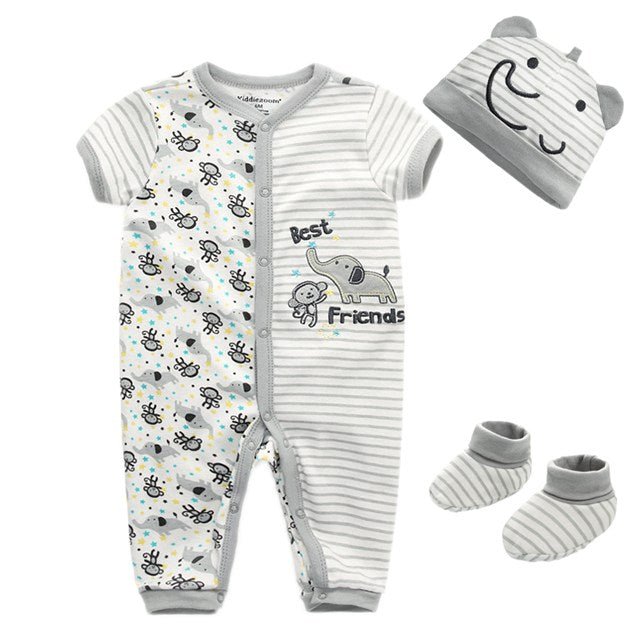 Baby Bodysuit, Socks & Cap Set (3 Pieces)