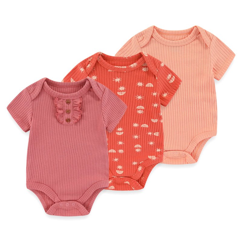 Newborn Baby Girls Bodysuit Set (3 Pieces)