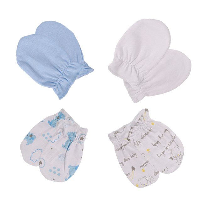 Cotton Baby Hat & Glove Set